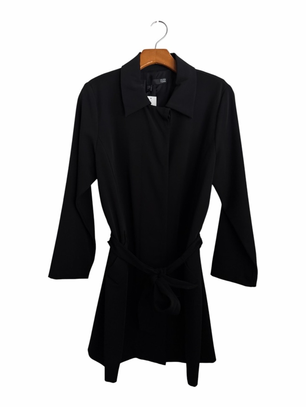 NWT Eileen Fisher City Stretch Rainwear Classic Collection Raincoat Black Small